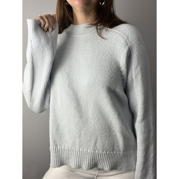 Rosetta Getty Cotton Blend Sky Blue High Low Sweater XS/S NWT - Picture 6 of 14
